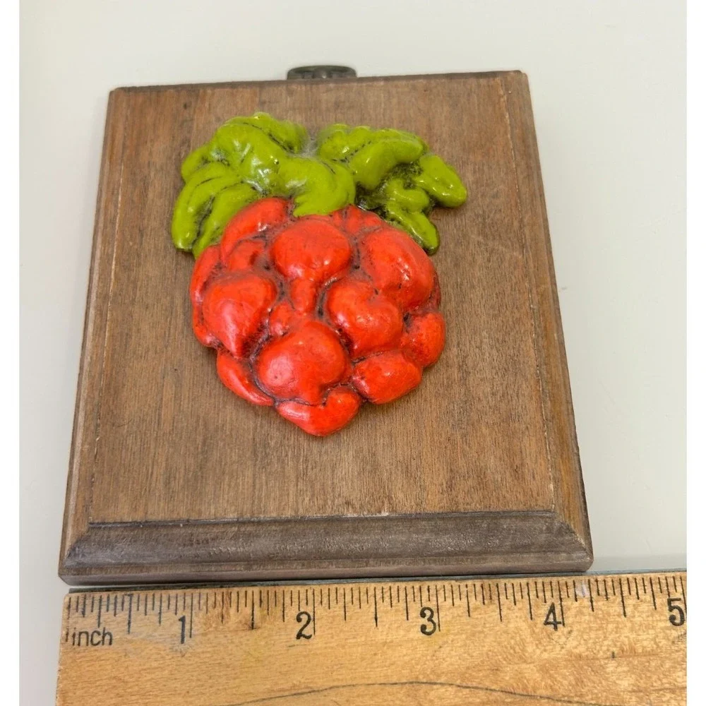 70s Giftcraft Kitsch 3D Vegetable Plaques Retro Kitchen Wall Decor Set 4 Garden